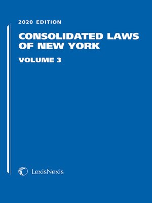 cover image of Consolidated Laws of New York